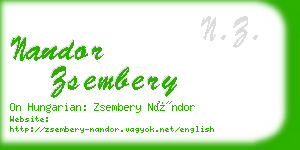 nandor zsembery business card